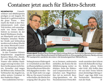 Holsteinischer Courier : Container jetzt auch für Elektroschrott